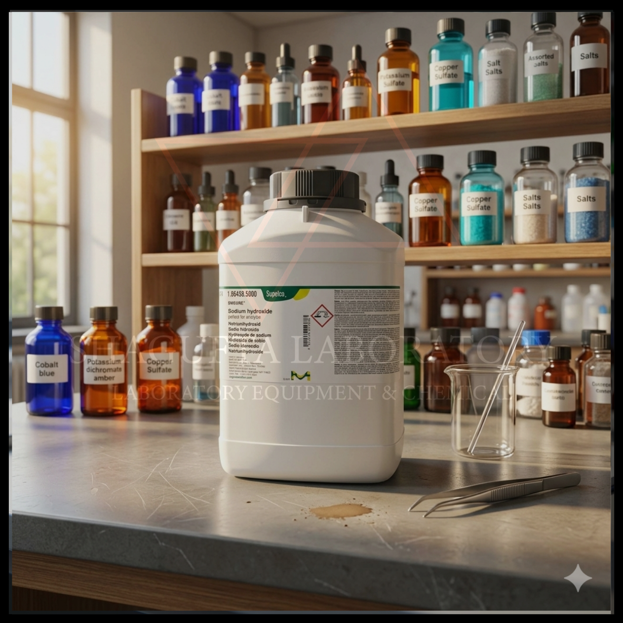 NaOH / SODIUM HYDROXIDE FOR ANALISYS MERCK 106498 / NATRIUM HIDROKSIDA PRO ANALIS 100GR (REPACK)