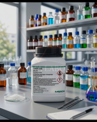 Supelco EMSURE® Di-Sodium Hydrogen Phosphate Dodecahydrate grade ISO dan Reag. Ph Eur untuk kebutuhan laboratorium, penelitian, quality control, pendidikan, dan industri. Reagen berkualitas tinggi dengan stabilitas dan konsistensi terpercaya untuk aplikasi analitik dan buffer laboratorium.