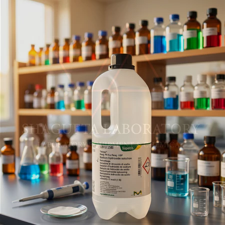 Supelco Sodium Hydroxide Solution Merck 109137 2,5 Liter 1 mol/L 1.09137 – Larutan Natrium Hidroksida Reagen Titrasi Laboratorium