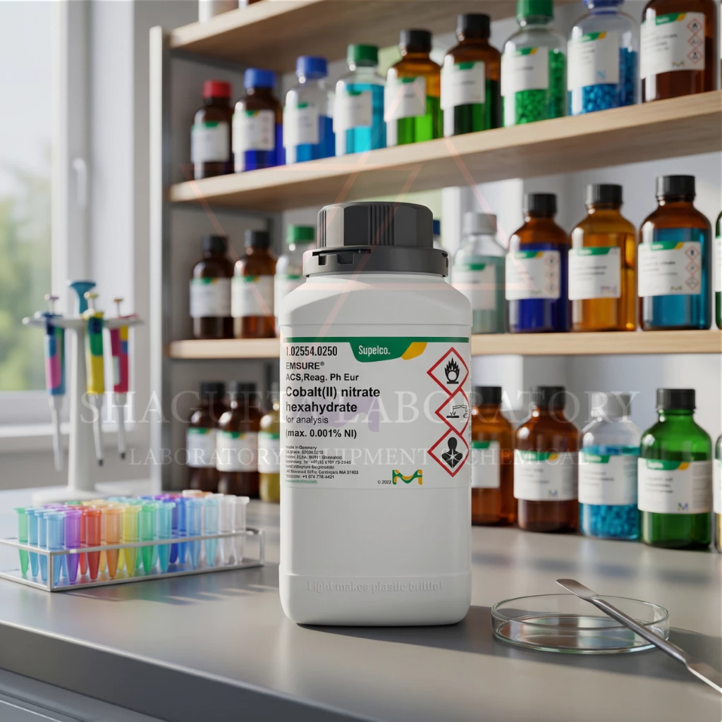 Cobalt(II) Nitrate Hexahydrate 250GR 102554 Grade EMSURE® ACS Reag. Ph. Eur. – Kobalt(II) Nitrat Heksahidrat / Cobaltous Nitrate Hexahydrate / Co(NO₃)₂·6H₂O | SHAGUFTA LABORATORY