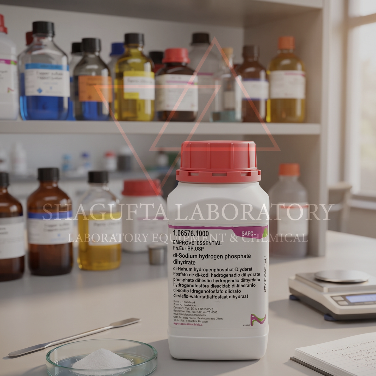 Merck di-Sodium Hydrogen Phosphate Dihydrate 106576 1KG Grade for Analysis EMSURE® ACS, ISO – di-Sodium Hydrogen Phosphate Dihydrate / Disodium Hydrogen Phosphate Dihydrate / Dinatrium Hidrogen Fosfat Dihidrat / Sodium Phosphate Dibasic Dihydrate / Na₂HPO₄·2H₂O